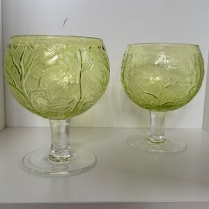 Sigma Secla Taste Setter - Green Cabbage Leaf Goblet - Vintage Wine Glass Cup